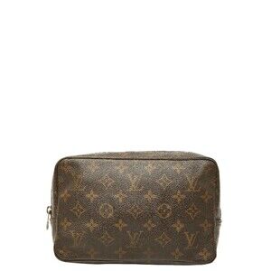 LOUIS VUITTON Brown Monogram Leather Pouch